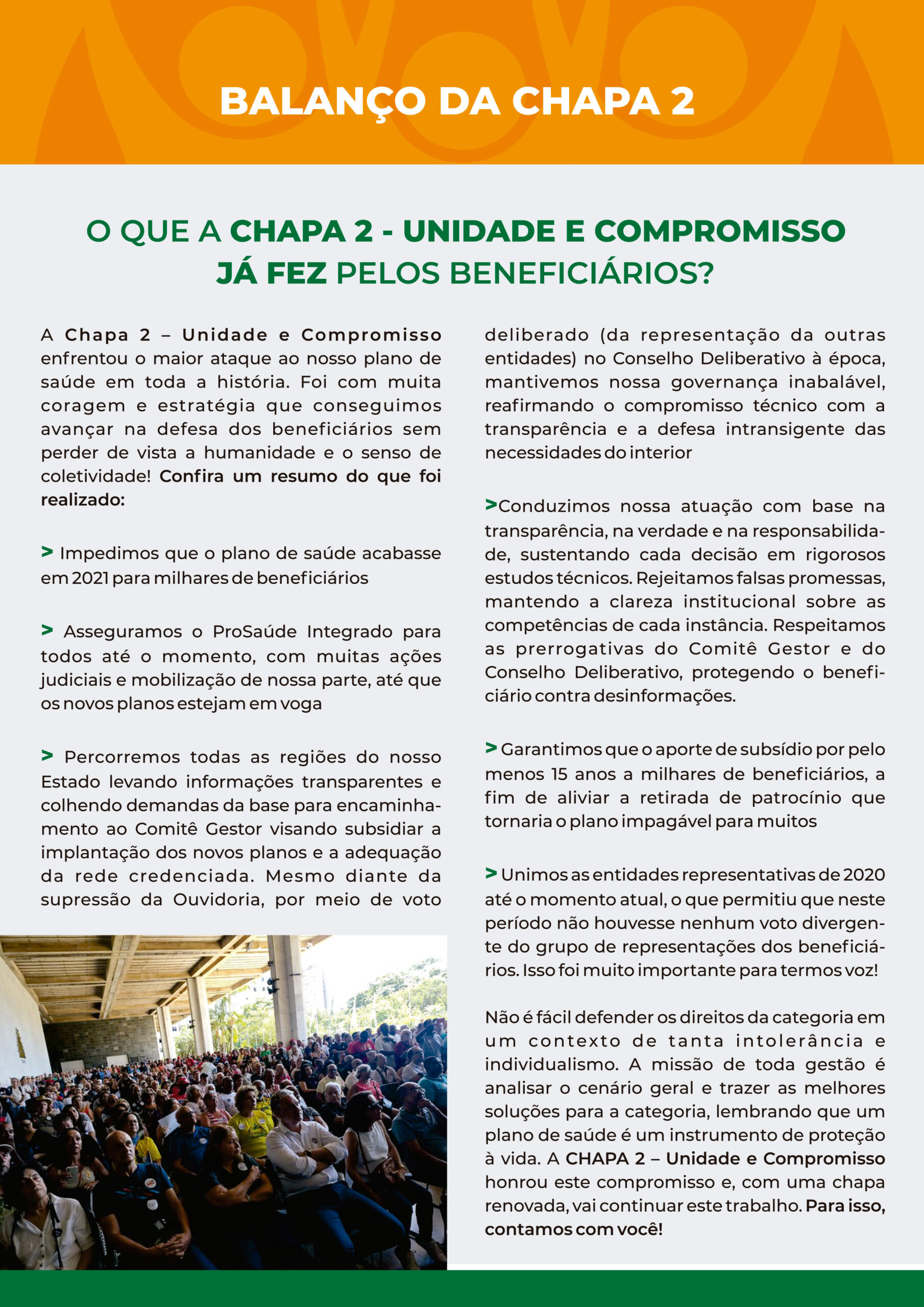 Informativo Chapa 2 - Unidade e Compromisso